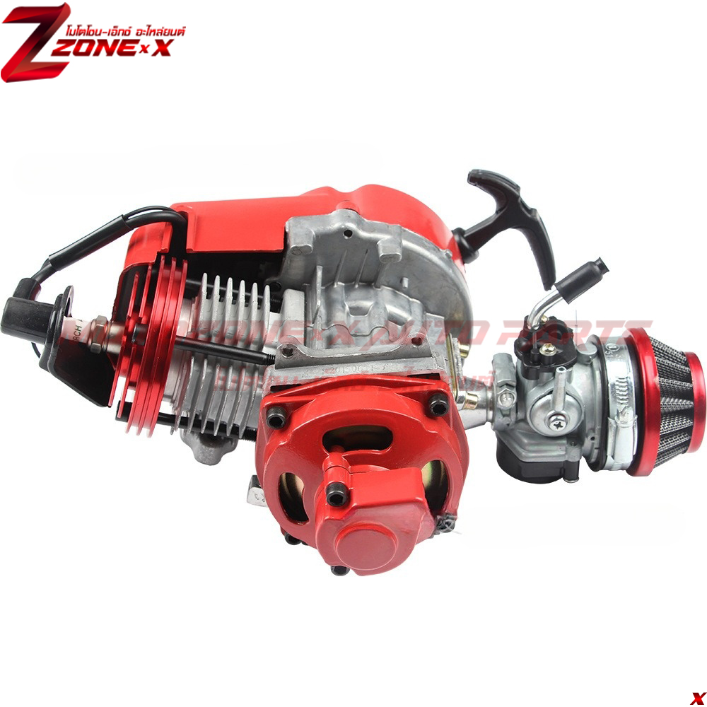 เครื่องยนตร์ New Powerful 52cc Racing Engine With 44mm Big Bore Performance Cylinder Block Kit, CNC Engine Head Cap, Racing Carburetor and Hi-flow Air Filter, Throttle cable and Grips MOTOZONE-X(โมโตโซน-เอ็กซ์) อะไหล่/Part