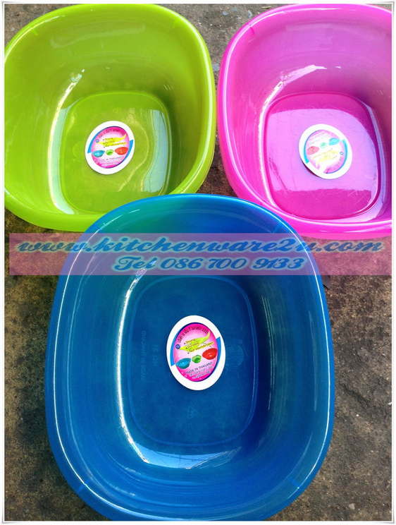 P07206 กะละมังวงรี 33 ซม. สีหวาน เกรดเอ 033A JN ราคาส่งต่อ 1 โหล: 12 ใบ