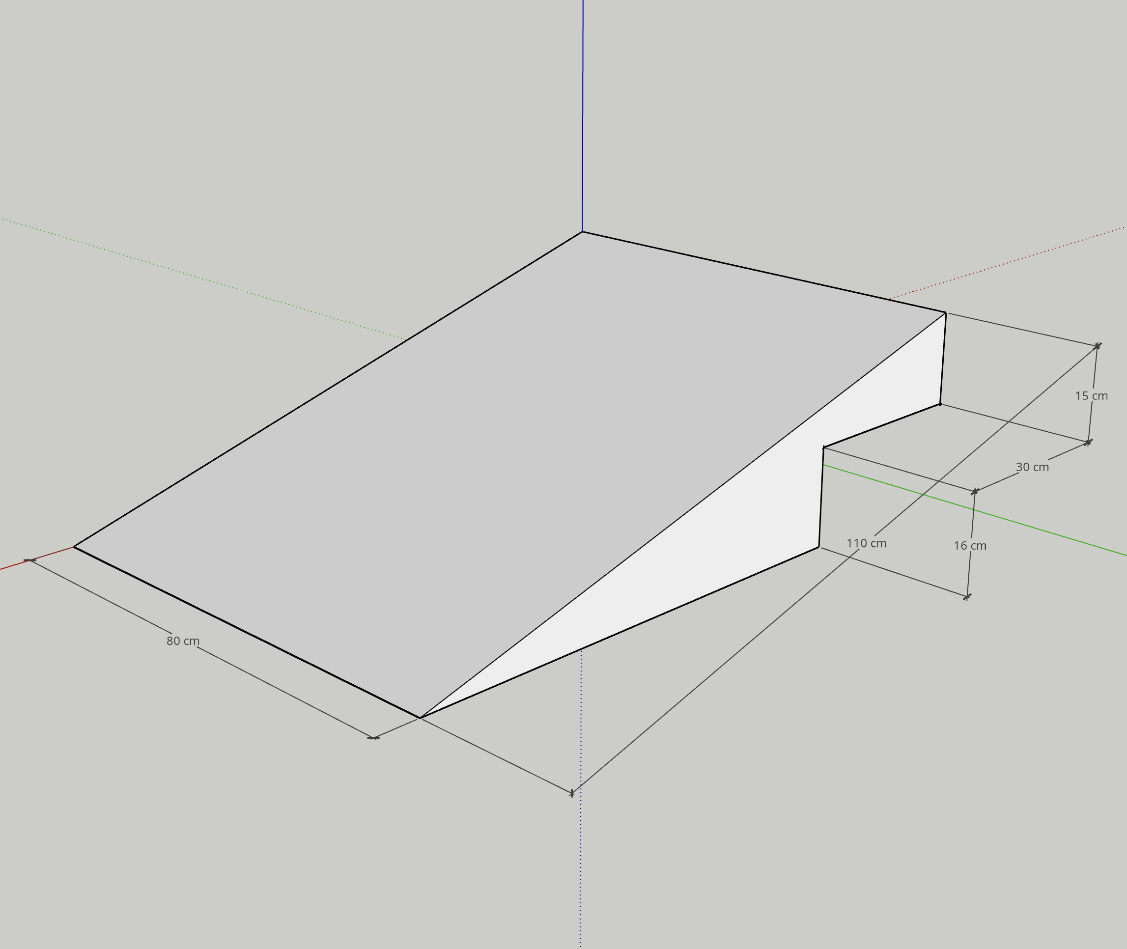 ทางลาดขั้นบันได สูง31(16+15)กว้าง80ยาว100ซม.