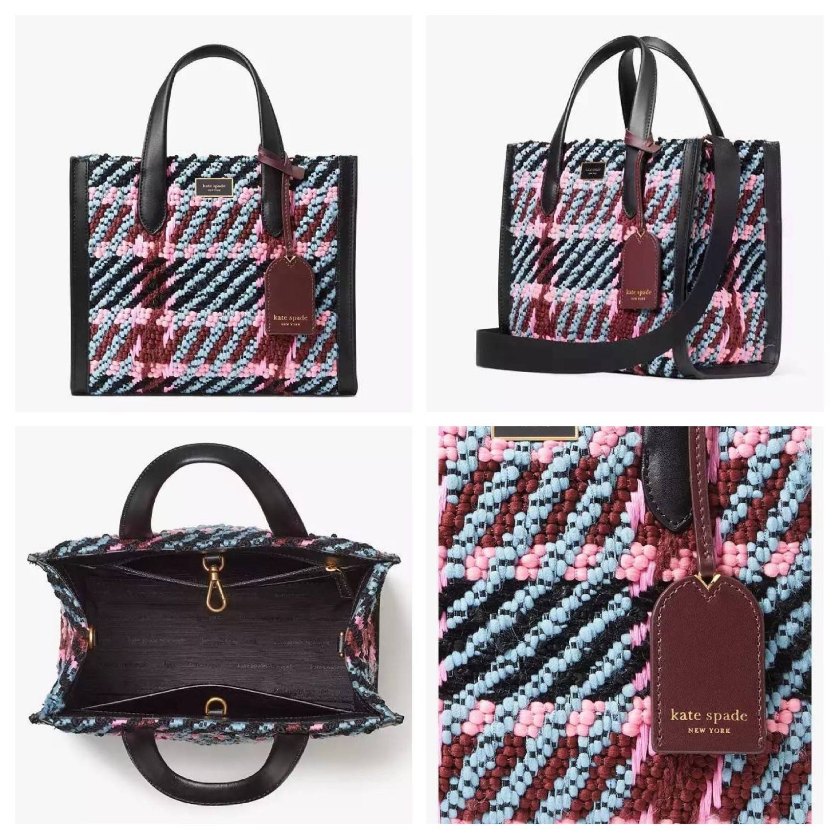 กระเป๋า Handwoven plaid KATE SPADE NEW YORK MANHATTAN PLAID SMALL TOTE K8997