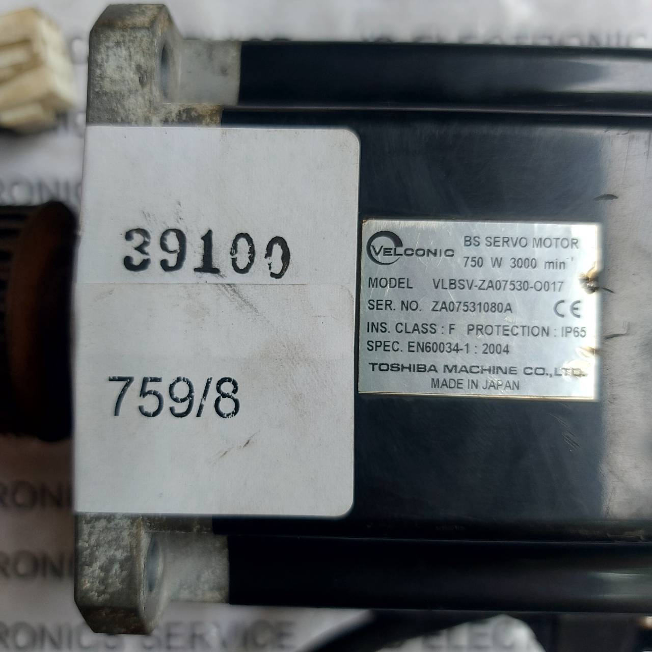 SERVO MOTOR " VELCONIC " MODEL : VLBSV-ZA07530-O017
