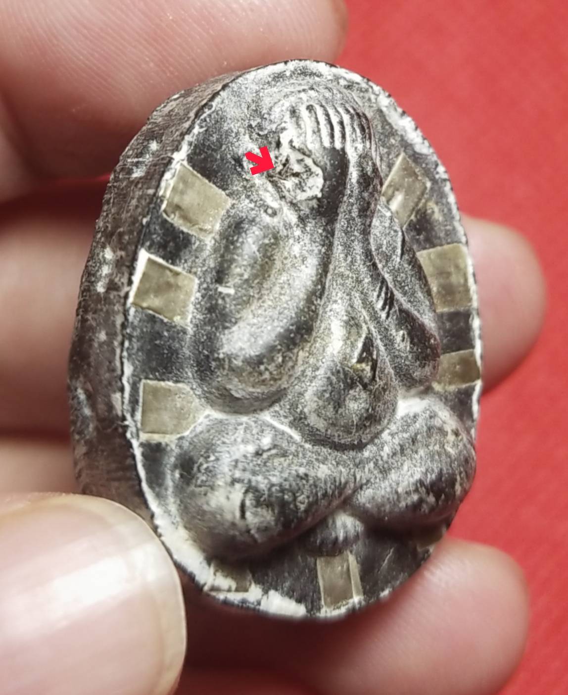 พระปิดตา รุ่นแรก หลังยันต์นะ ตะกรุดเงิน๙ดอก. #มีผงตะใบทองคำ (หลวงปู่โต๊ะ วัดประดู่ฉิมพลี ปลุกเสก)วัดชัยมงคล เชียงใหม่ ปี22