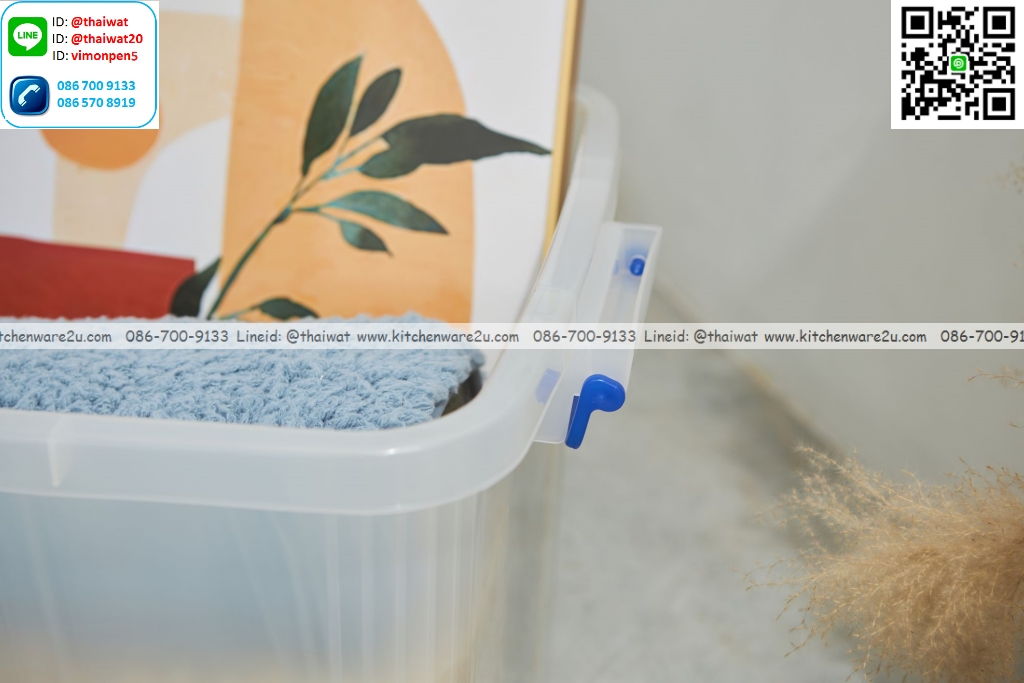 P12601 กล่องเอนกประสงค์ 120 ลิตร มีล้อ (74*51*44 cm cm) เกรดเอ No.2010 ราคาขายส่งต่อ 12 ใบ: เฉลี่ย 390 บต่อใบ