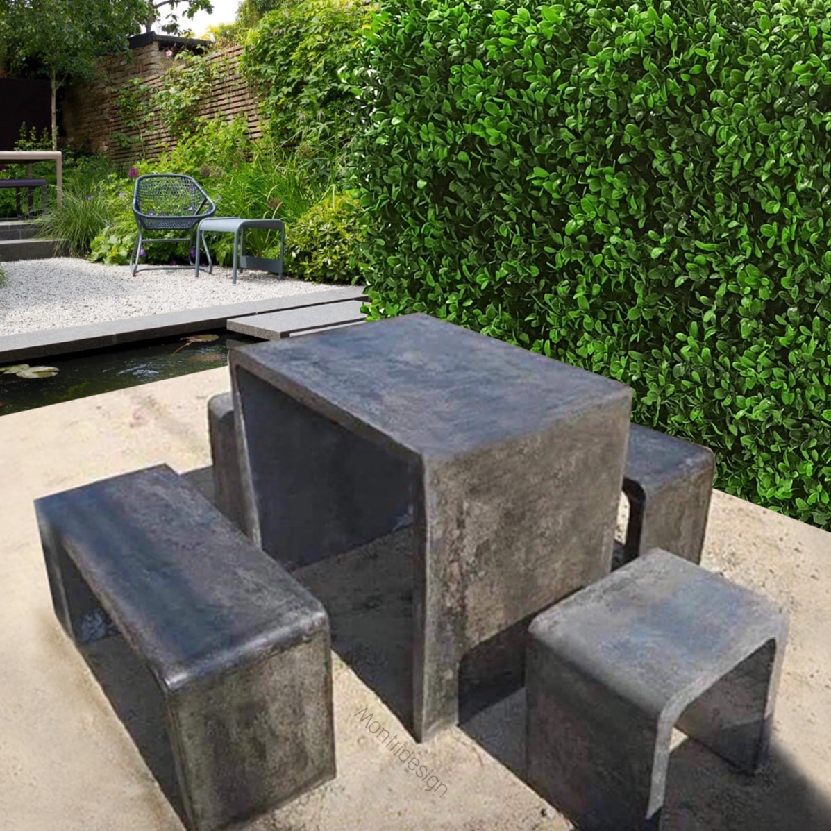 ชุดโต๊ะลอฟท์ โต๊ะปูน ม้านั่งสนาม โต๊ะปูนลอฟท์ สีปูนเปลือย