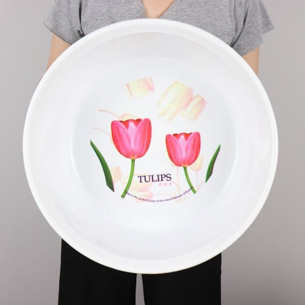 P07926 กะละมัง 45 ซม.เกรดห้าง สวย ดี ลายทิวลิป (ราคาส่งต่อ 1 โหล : 12 ใบ:เฉลี่ยใบละ 55 บาท)