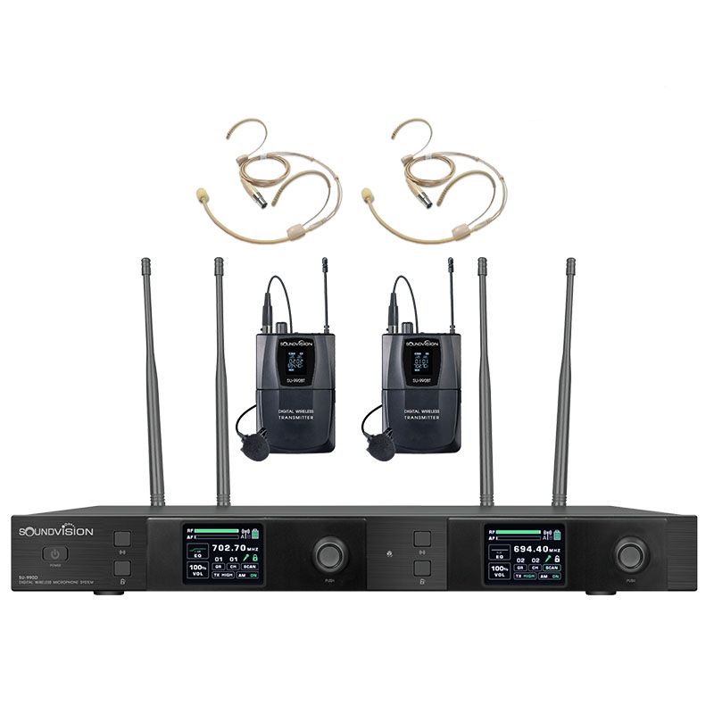 Soundvision SU-990D/BT (CB) ชุดไมค์ลอย ดิจิตอล หนีบปกเสื้อ และ คาดศรีษะ ย่าน UHF คลื่นความถี่ 694.4 - 702.7 และ 748.3 - 757.7 MHz