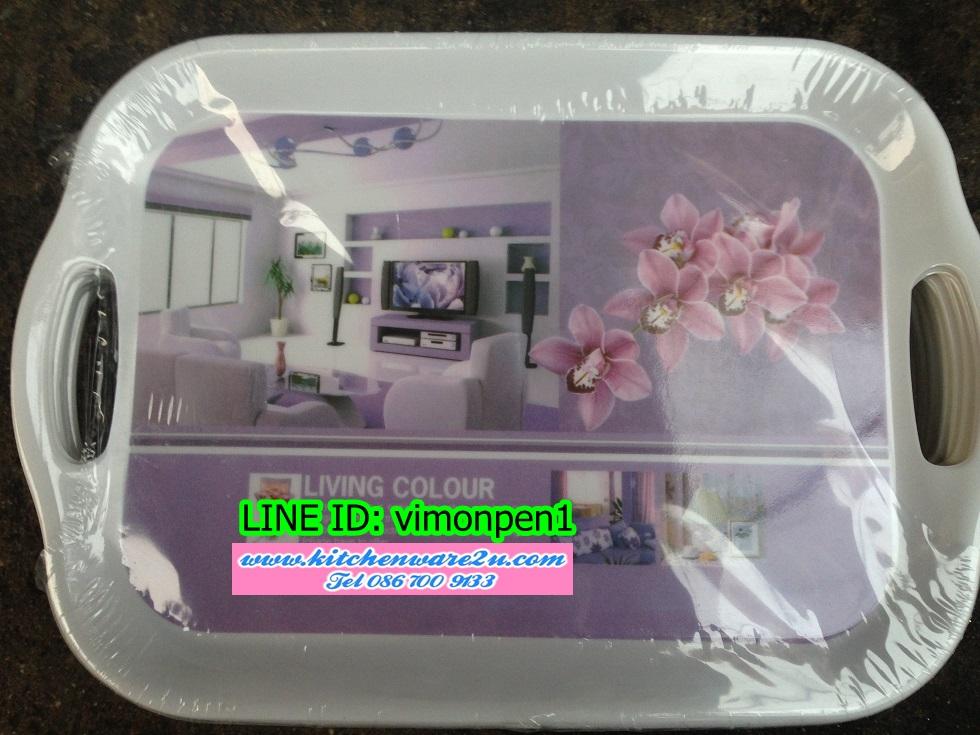 P00459 ถาดเหลี่ยมเมลามีน 30*24 ซม. หูข้าง (ราคาส่งต่อ 1 โหล:12 โหล)