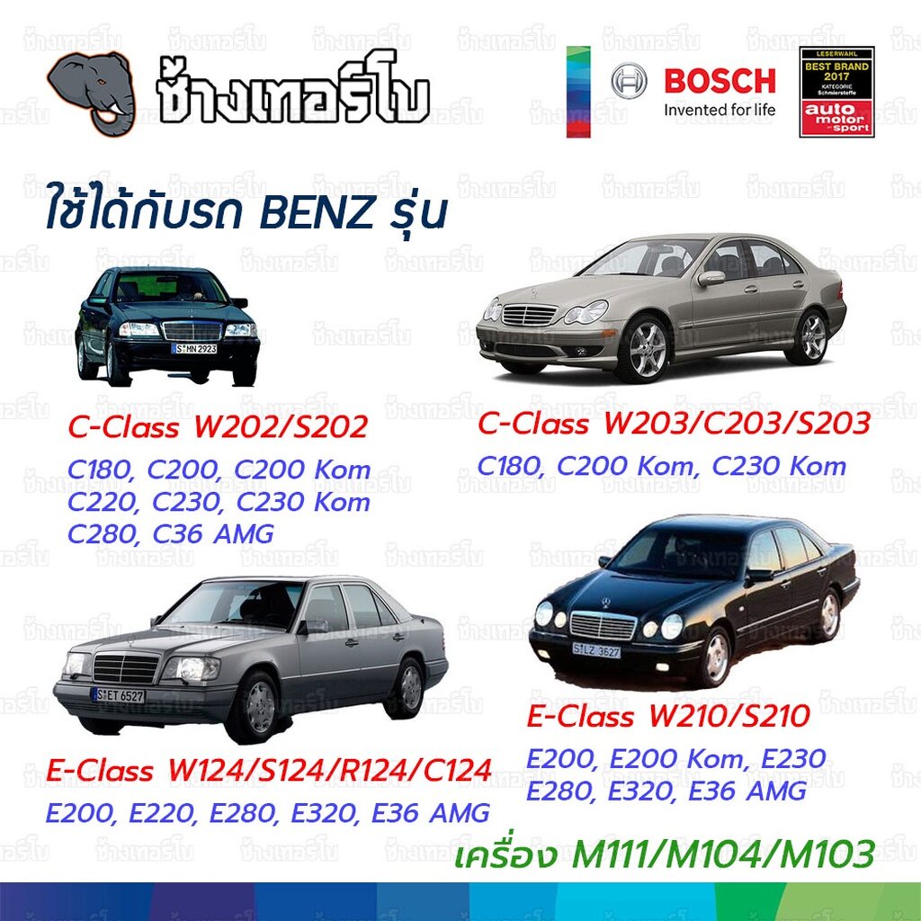 #BZ103 (O1504) Bosch ไส้กรอง กรองน้ำมันเครื่อง MERCEDES-BENZ W124 /E220,E230, C220 / W140, W202, W203, W210 / กรองเครื่องEOB