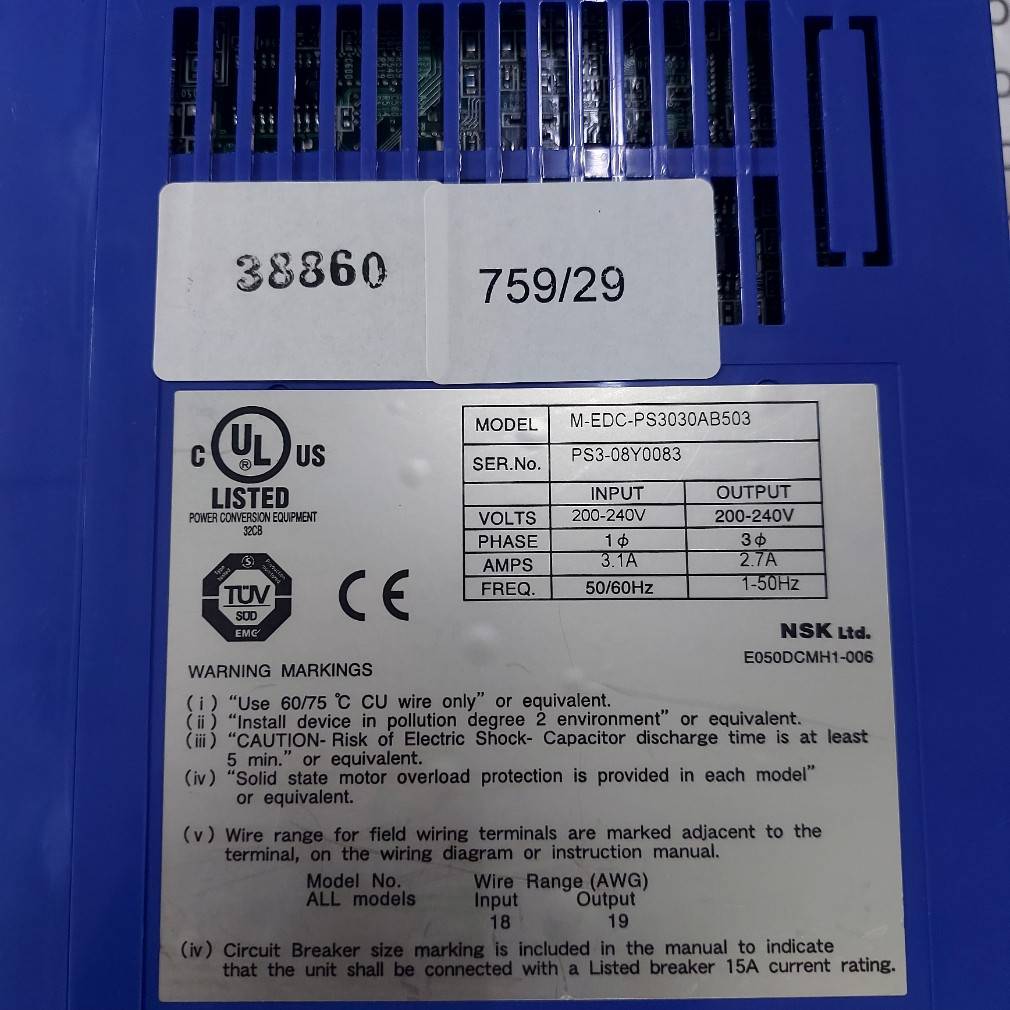 SERVO DRIVE " NSK " MODEL : M-EDC-PS3030AB503