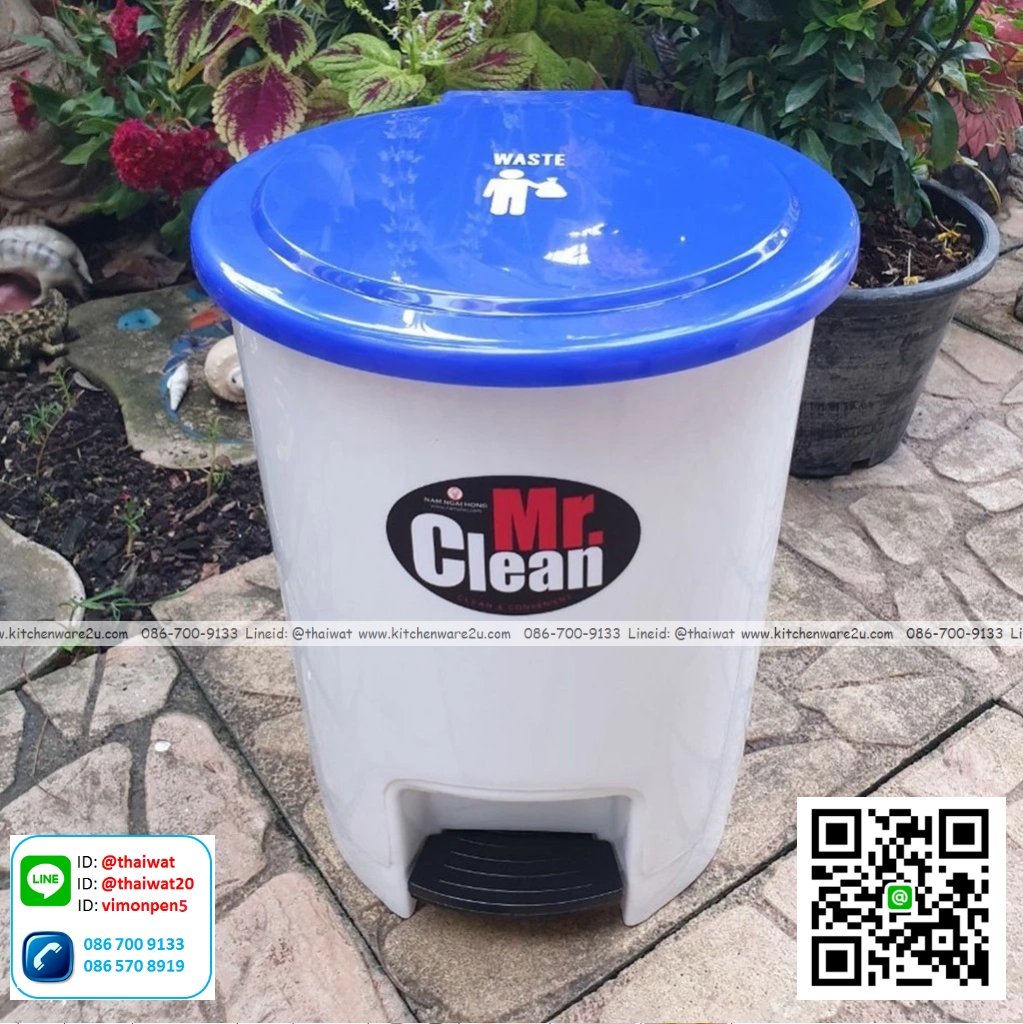 P12553 ถังขยะกลมแบบเหยียบ จุ 12 ลิตร (กว้าง 27.5 ยาว 27.5 สูง 35.5 ซม.) แยกขยะ No.542 ราคาส่งต่อ 6 ใบ:เฉลี่ย 192 บต่อใบ