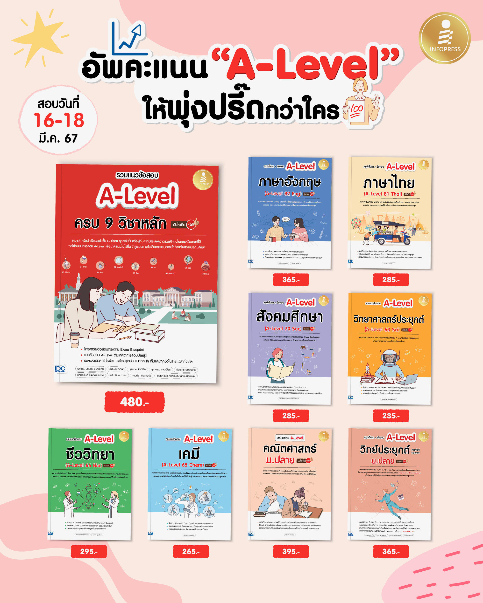 Infopress (อินโฟเพรส) หนังสือ รวมแนวข้อสอบ A-Level เคมี (A-Level 65 Chem) มั่นใจเต็ม 100 - 10197