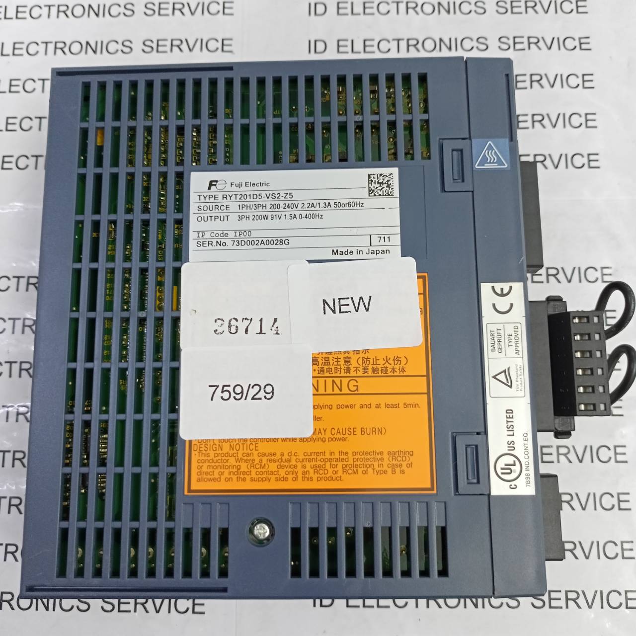 SERVO DRIVE " FUJI " MODEL : RYT201D5-VS2-Z5