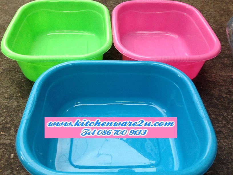P07492 กะละมังเหลี่ยม สีหวาน (34.5*41*14 cm) ขายดี No.7007 (ราคาส่งต่อ 1 โหล: 12 ใบ)