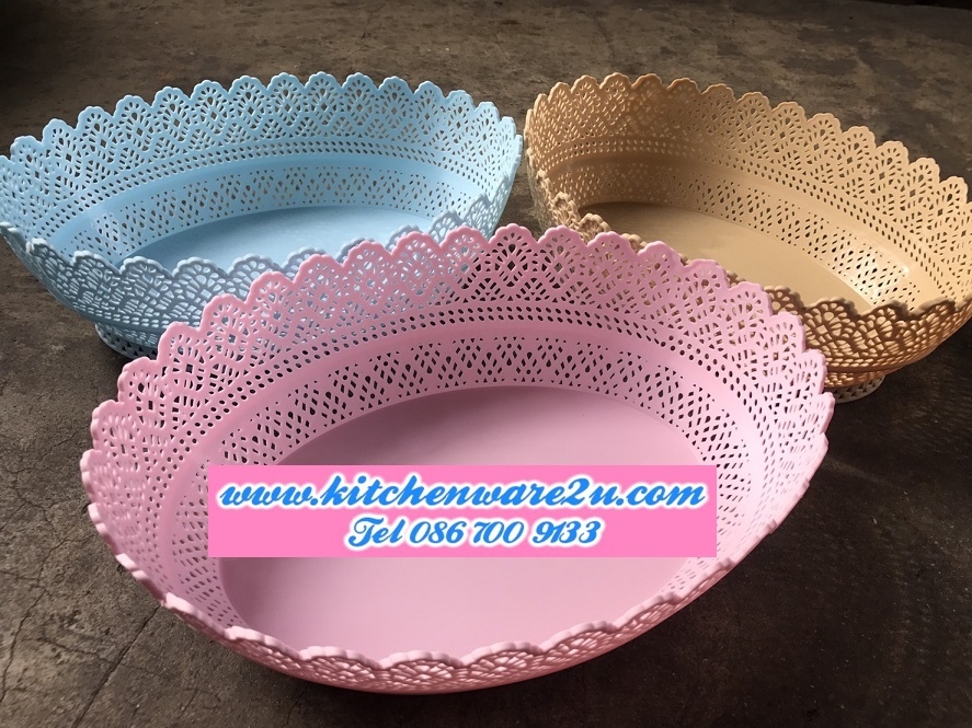P10328 ตะแกรงวงรี (28*22*10 cm) ลายฉลุ สวยงาม ขายดี No.PR-193 (ราคาส่งต่อ 1 โหล: 12 ใบ:ขายส่งทุกอย่าง 20 บาท)