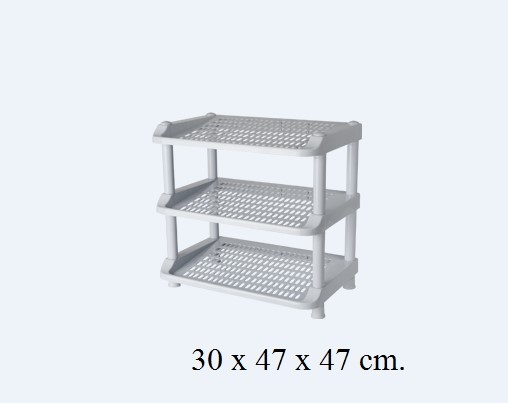 P07002 ชั้นวางรองเท้า 3 ชั้น (30*47*47 cm) เกรดห้าง No.251/3 (ราคาส่งต่อ 6 ชุด:เฉลี่ย 275 บาท/ชุด)