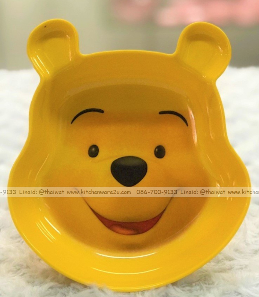 P09114 ชาม 5.5 นิ้ว ลายหน้าหมีพูห์ เมลามีนและลิขสิทธิ์แท้ Flowerware เครือซูปเปอร์แวร์ No.B6093-5.5 (ราคาขายส่งต่อ 12 ใบ: เฉลี่ย 100 บต่อใบ)