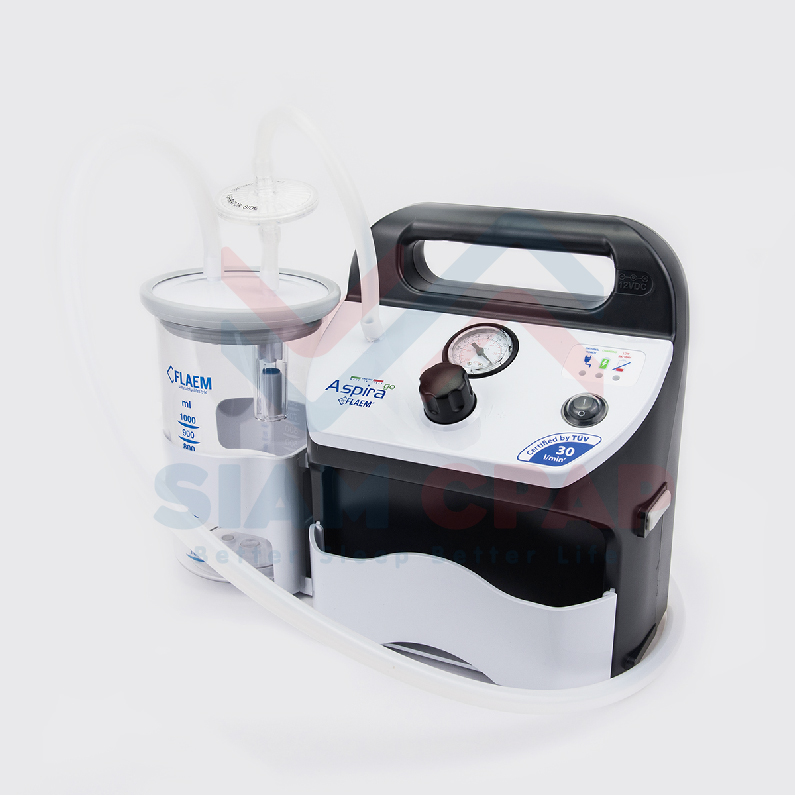 เครื่องดูดเสมหะ Flaem รุ่น Aspira go (มีแบตเตอรี่) ประกันศูนย์ไทย 1 ปี