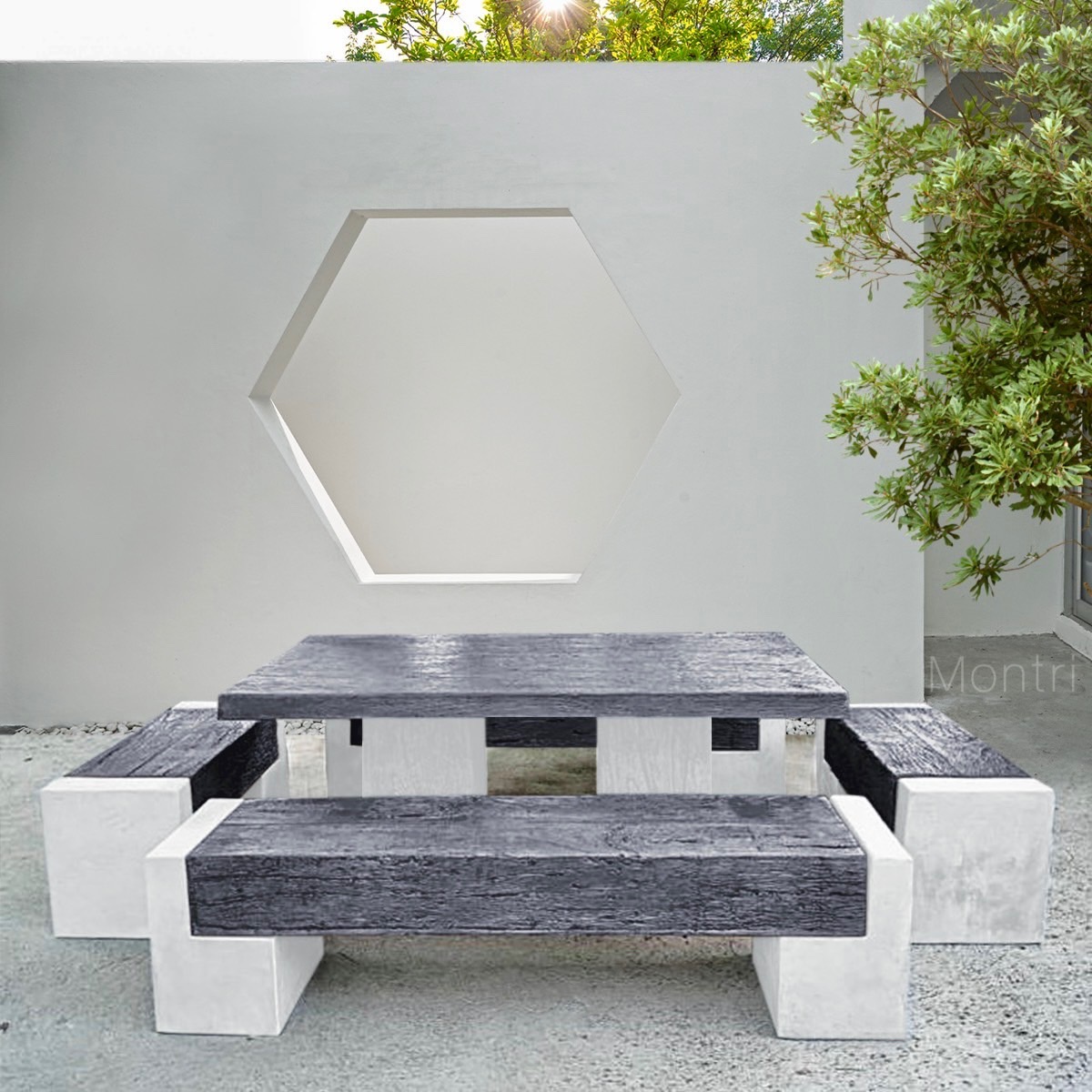 ชุดโต๊ะสนามกลางแจ้ง สไตล์ร่วมสมัยผสมผสานความโมเดิร์นที่ลงตัว ขนาด 1.80 เมตร นั่งได้ถึง 12 คน