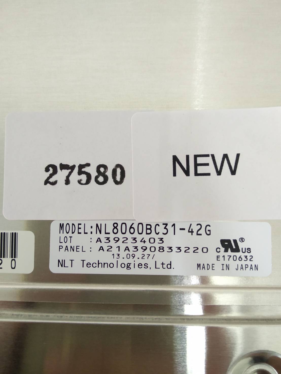 LCD PANEL " NEC " MODEL : NL8060BC31-42G