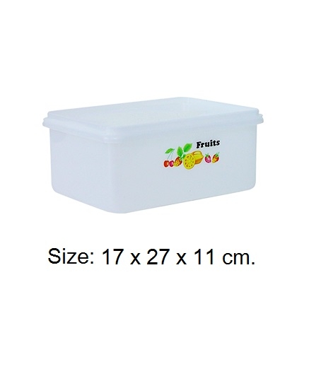 P04288 กล่องเหลี่ยมลายผลไม้ (17 x 27 x 11 cm.) เกรดเอ สำหรับใส่อาหาร No.903-Tราคาส่งต่อโหล: 12 ใบ