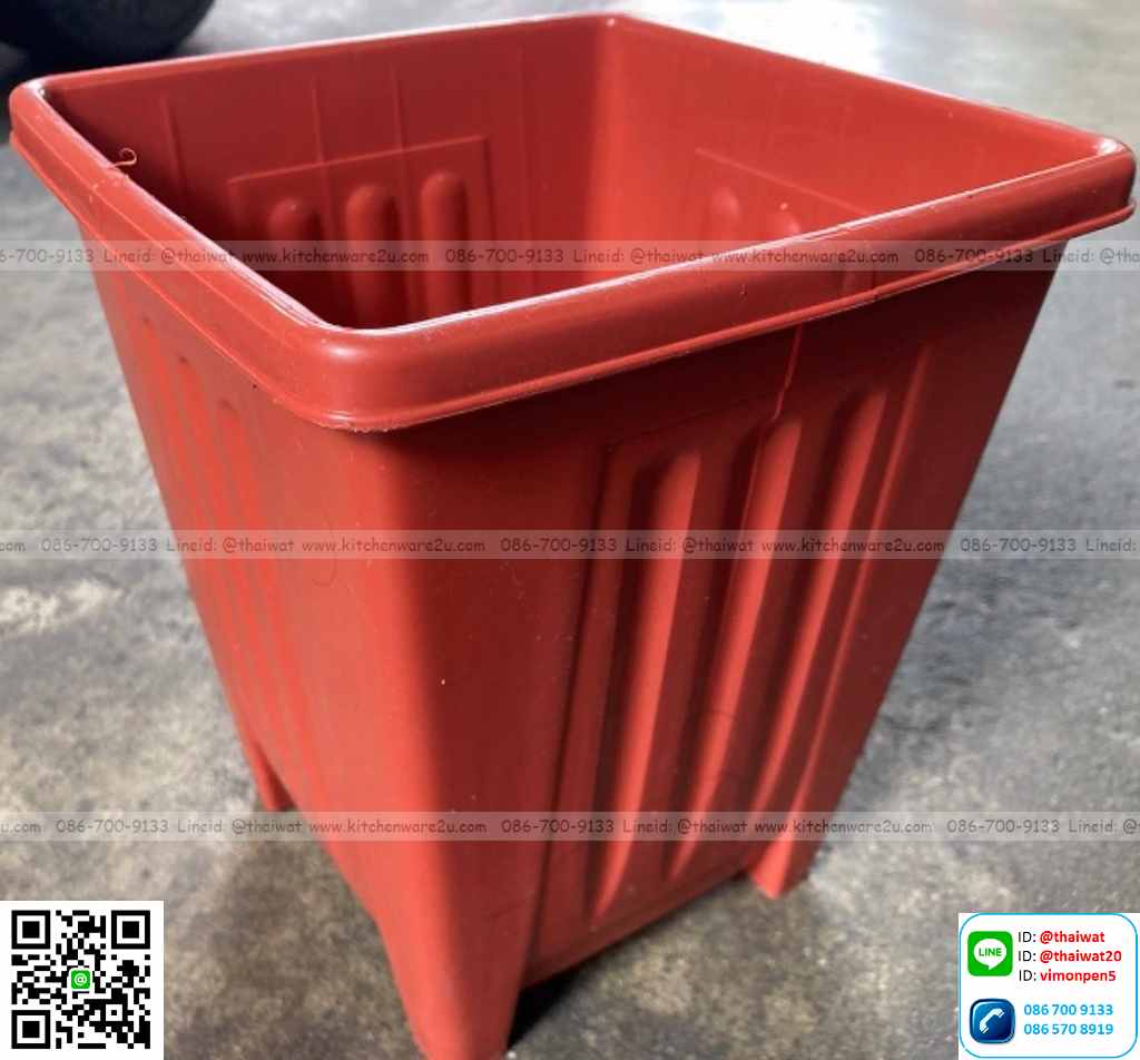 P10878 กระถางต้นไม้เหลี่ยม (18*18*20 cm) สีอิฐ No.9134 (ราคาส่งต่อ 1 โหล: 12 ใบ: เฉลี่ย 150 บ/โหล)