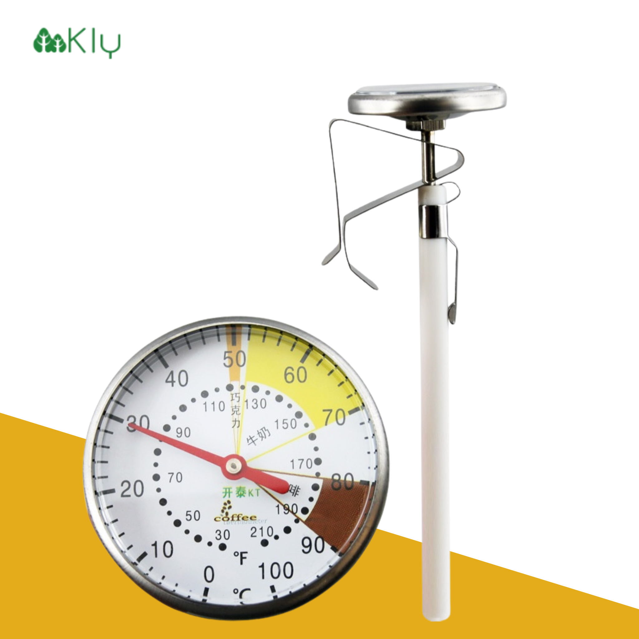 ที่วัดอุณหภูมิกาแฟ สแตนเลส 0-100°C เทอโมมิเตอร์ Coffee Thermometer