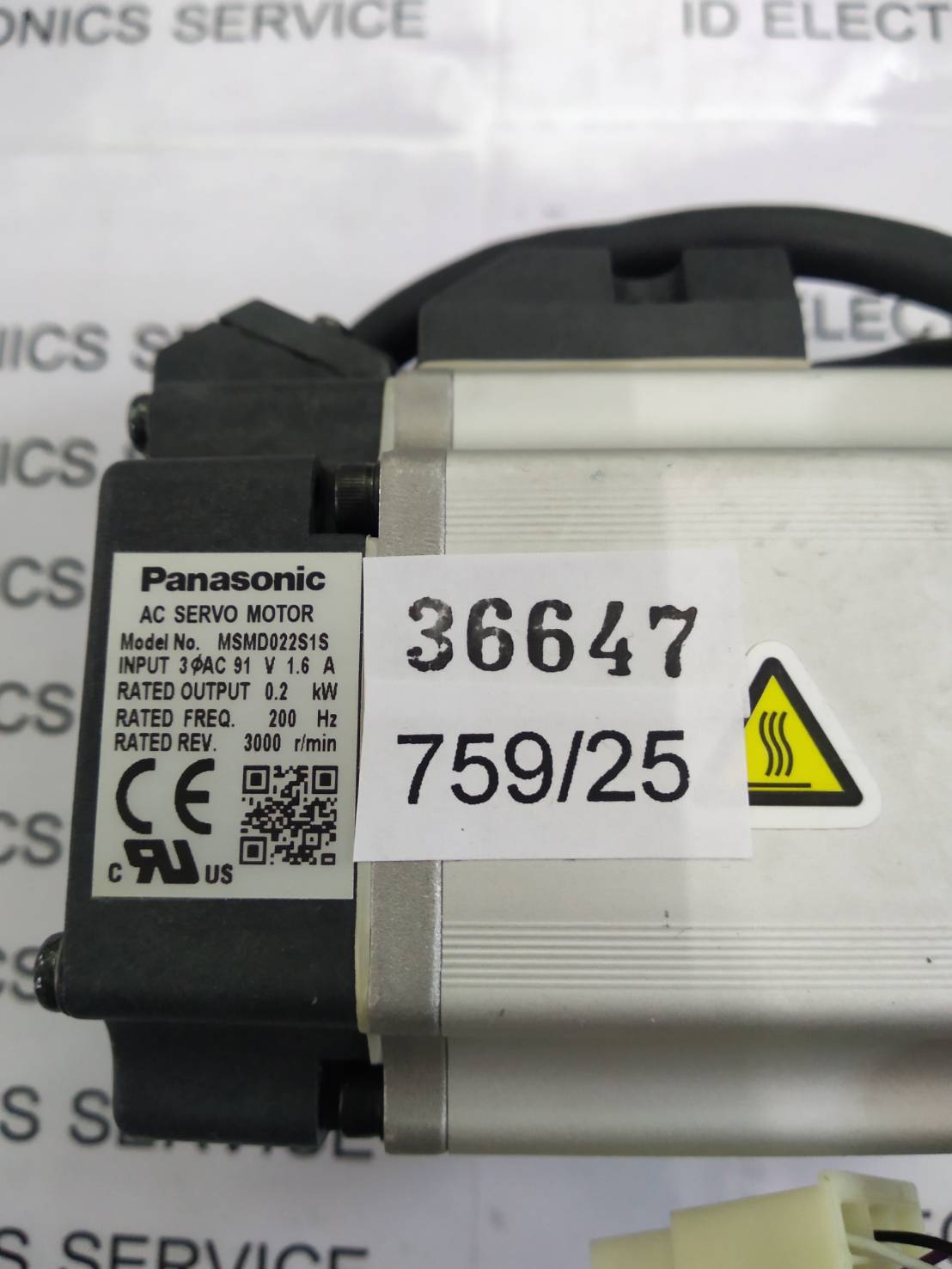 SERVO MOTOR " PANASONIC " MODEL : MSMD022S1S