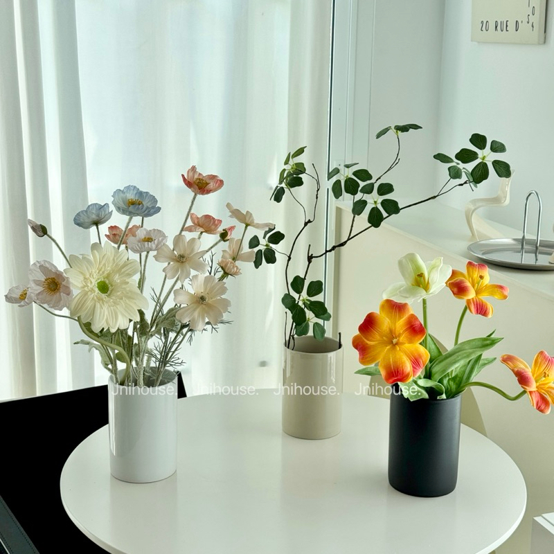 [พร้อมส่ง] Jnihouse : แจกันเซรามิก แจกันดอกไม้ทรงกระบอกปากกว้าง (Vase)