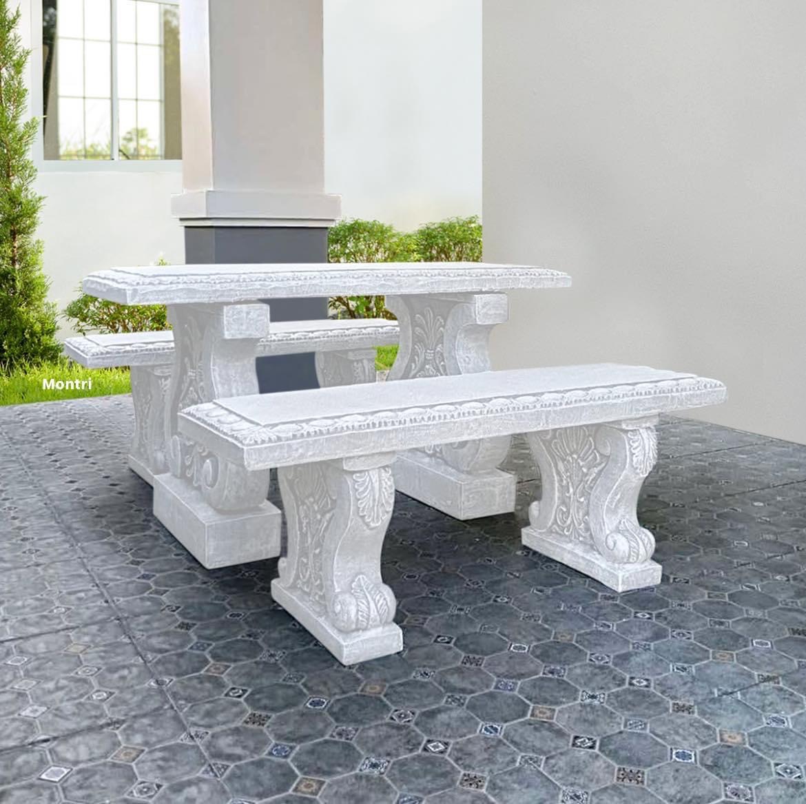 โต๊ะสนามสไตล์ยุโรปหรูหรา สร้างบรรยากาศสุดพิเศษให้ทุกพื้นที่ด้วย ชุดโต๊ะสีขาวสะอาดตา ลวดลายวิจิตรในแบบสไตล์ยุโรป