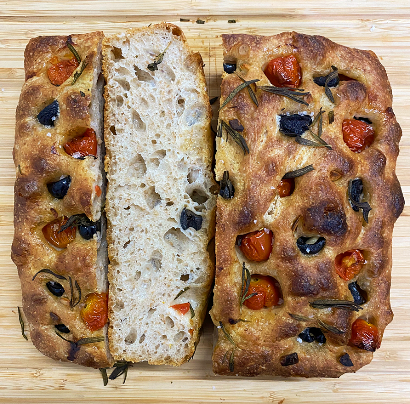 Sourdough Wholewheat Focaccia - Tomato & Olive