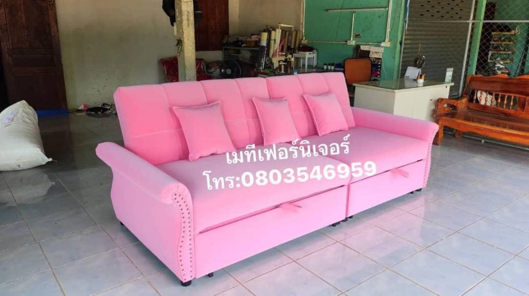 โซฟาผ้าเบด 3 ที่นั่ง รุ่น สปาโก้ ดึงนอนได้