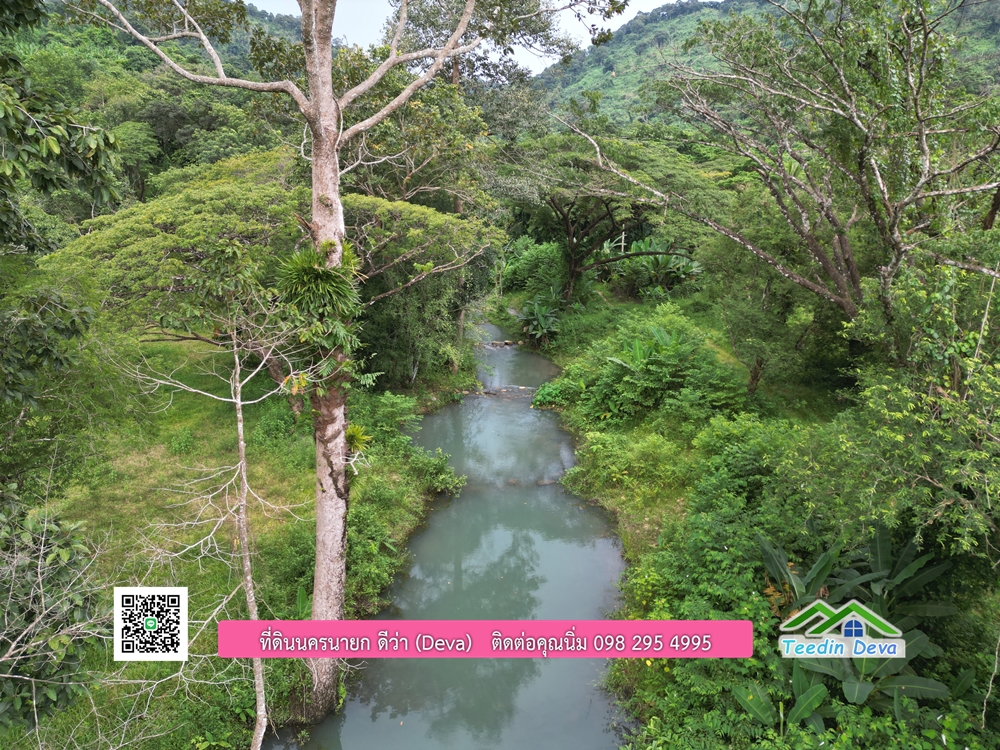 ที่ดินนครนายก ติดลำธารสวยๆ ที่ดินแปลงสวย 6 ไร่ ทำเลดี ในอ้อมกอดของขุนเขา ด้านหลังติดลำธารธรรมชาติ