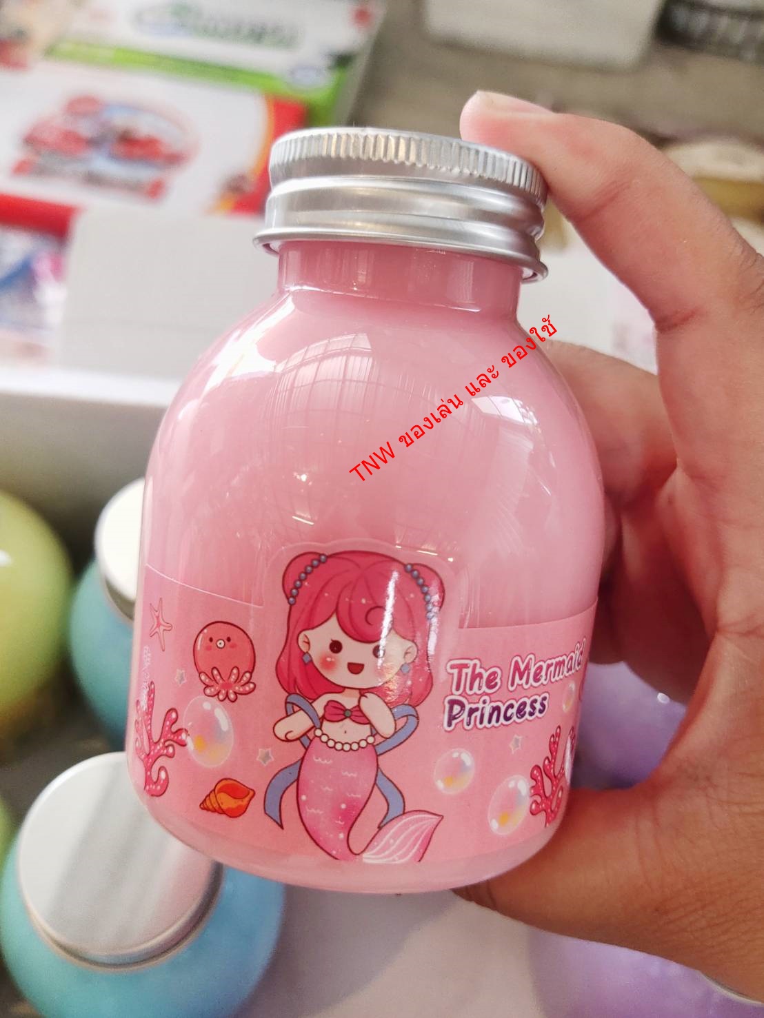 สไลม์ แบบขวดกลม มี 4 สี สไลม์ยืด น้ำลายเอเลี่ยน สีพาสเทล