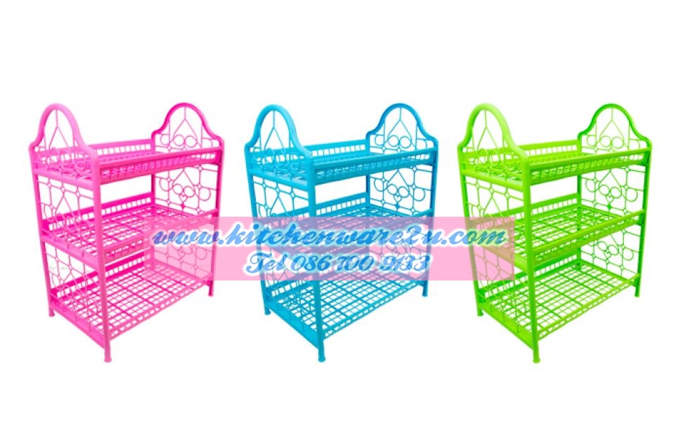 P07168 ชั้นเอนกประสงค์ 3 ชั้น (36 x 55 x 75 cm) สีหวาน No.512 ราคาส่งต่อ 1 โหล:12 ชุด: เฉลี่ย 120 บาทต่อชุด
