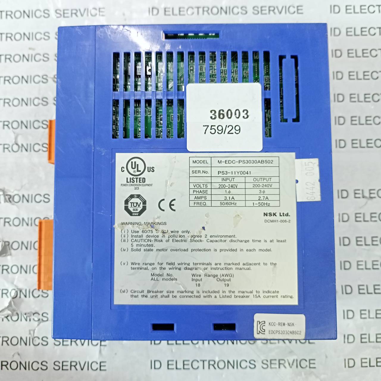 SERVO DRIVE " NSK " MODEL : M-EDC-PS3030AB502