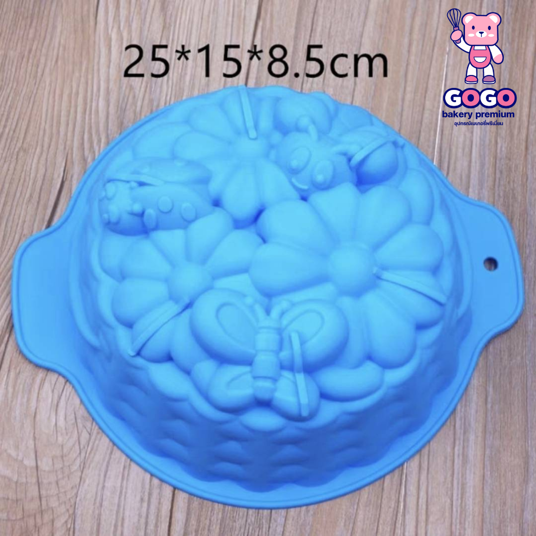 พิมพ์เค้กปอนด์ดอกไม้ 1ปอนด์ พิมพ์ซิลิโคน พิมพ์วุ้น พิมสบู่ แม่พิมพ์วุ้น