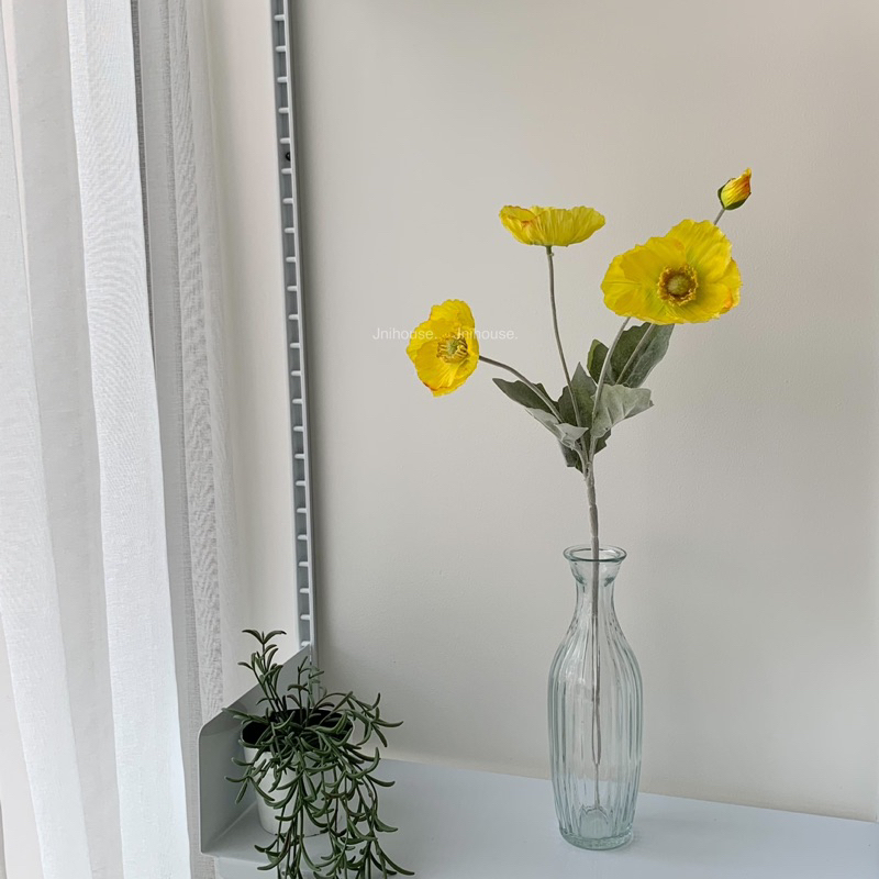 [พร้อมส่ง] Jnihouse : ดอกป๊อปปี้ ดอกไม้ปลอม Poppy Flower (Short leaf hairs)