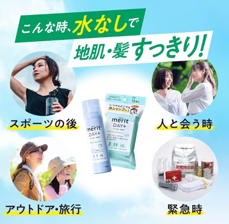 Merit day plus dry sheet ชนิด 12 แผ่น แผ่นเช็ดทำความสะอาดผมชนิดพกพา