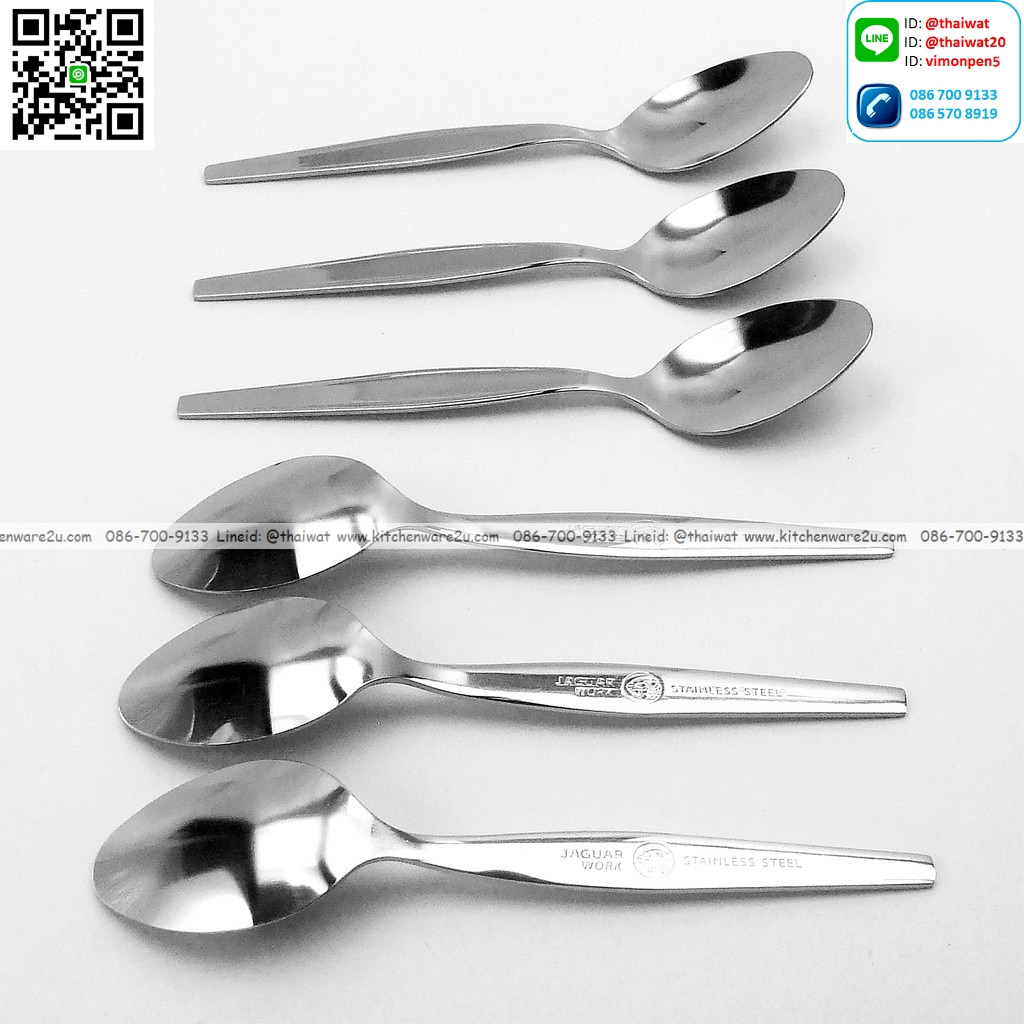 P12627 ช้อนกาแฟสแตนเลส หนา 1.5 มิล ลายออคิด จากัวร์แท้ No.200293 ราคาขายส่งต่อ 36 โหล: 432 อัน: เฉลี่ย 8.75 บต่ออัน