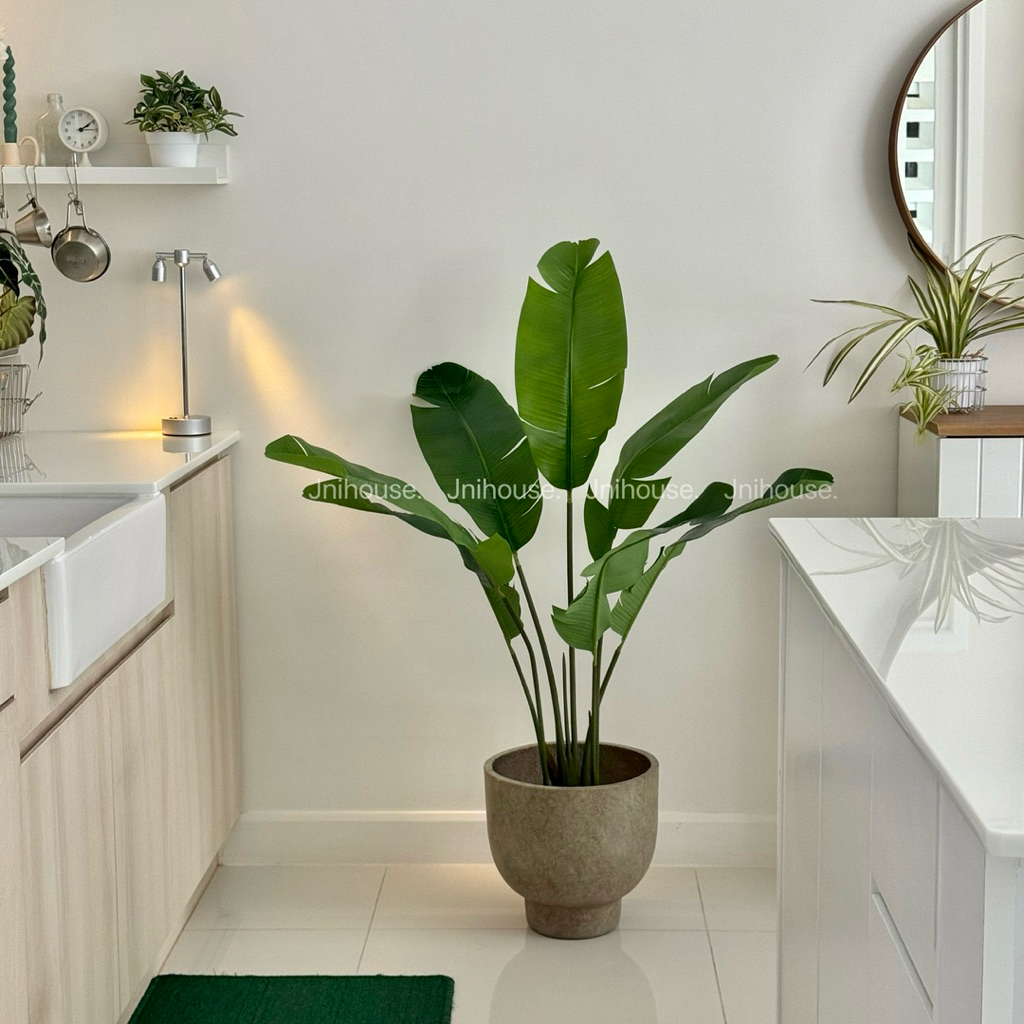 [พร้อมส่ง] Jnihouse : ต้นปักษาสวรรค์ประดิษฐ์(Tree) สูง 120 cm (รุ่นใบมีรอยแยก)