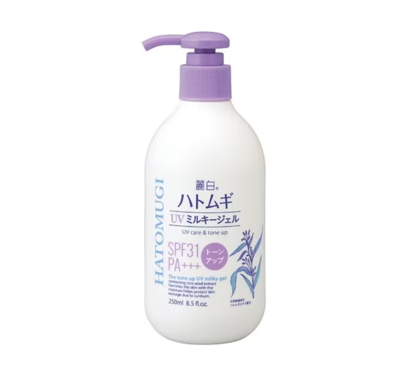 กันแดดจากญี่ปุ่น กันแดดโทนอัพ 250ml SPF31 PA+++ Hatomugi Uv Care & Tone Up