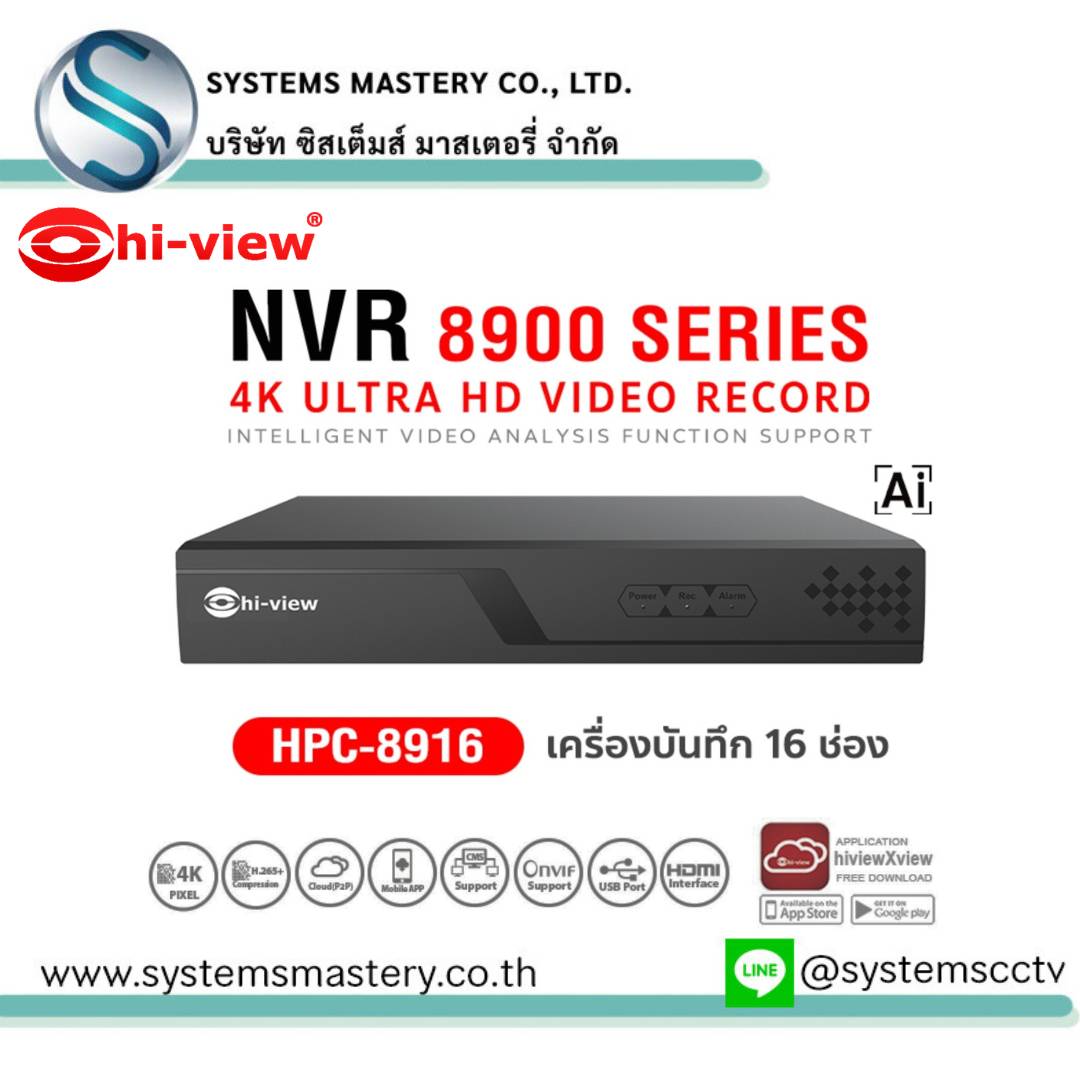 HPC-8916 NVR 16 ช่อง Support 4K HDD up to 14TB 1*SATA
