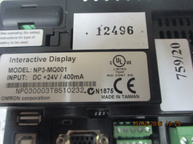 LCD TOUCH SCREEN " OMRON " MODEL : NP3-MQ001