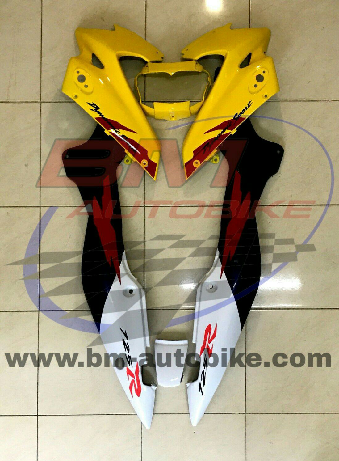ชุดสี Ls NEW ครึ่งคันไม่่มีบังโคลน สีเหลือง/ม่วง140/ขาว 2,500 กรัม