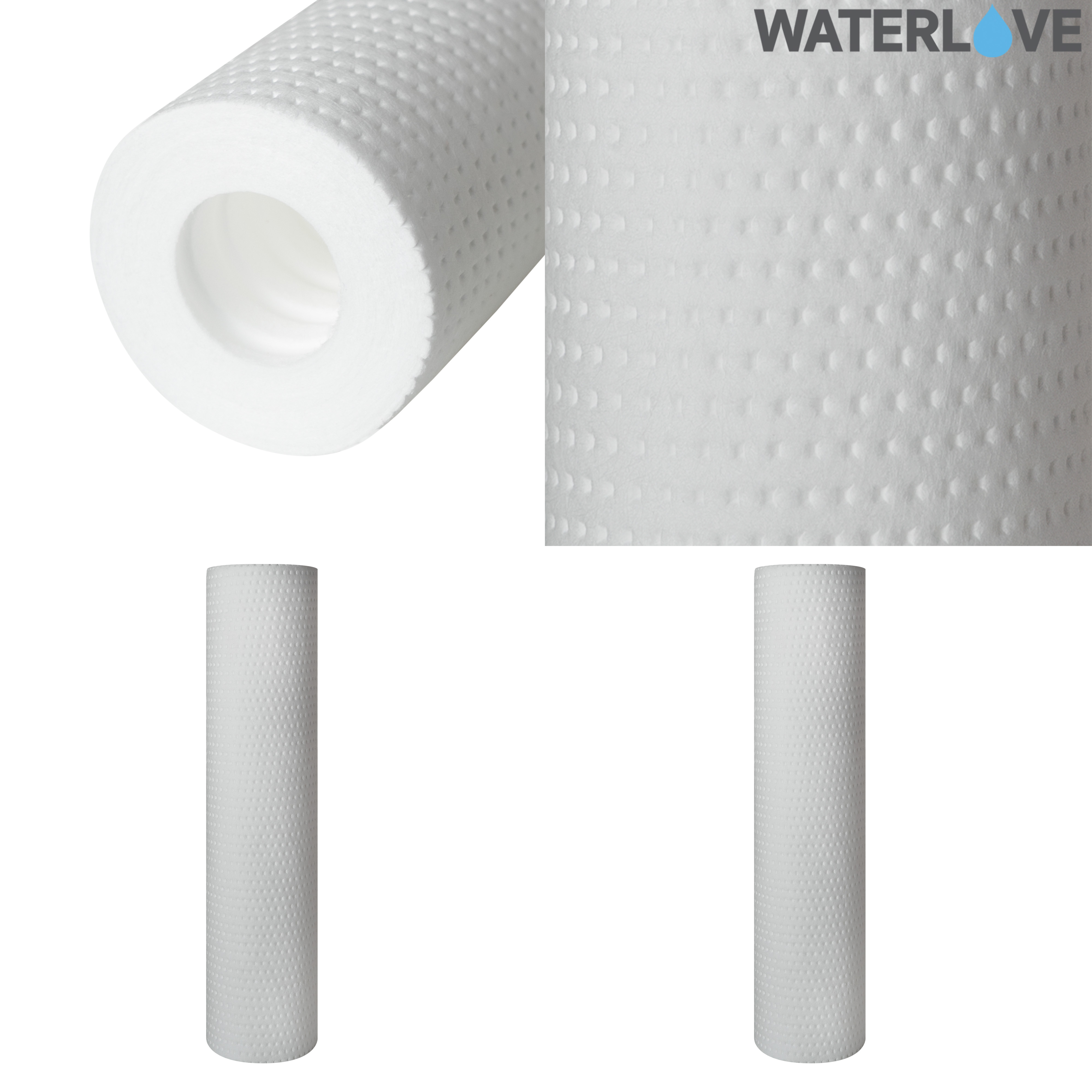 ชุดไส้กรองน้ำ 5 ขั้นตอน ขนาด 10" 2.5" (PP+CTO+Resin+UDF+Post Carbon) สำหรับบรรจุในกระบอกกรองน้ำเฮ้าส์ซิ่ง