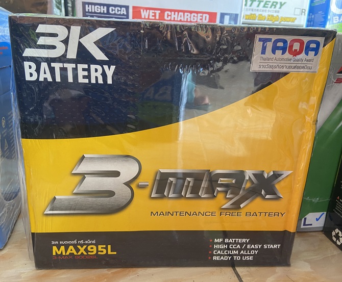 แบตเตอรี่ 3K รุ่น MAX95L (90D26L) 75แอมป์