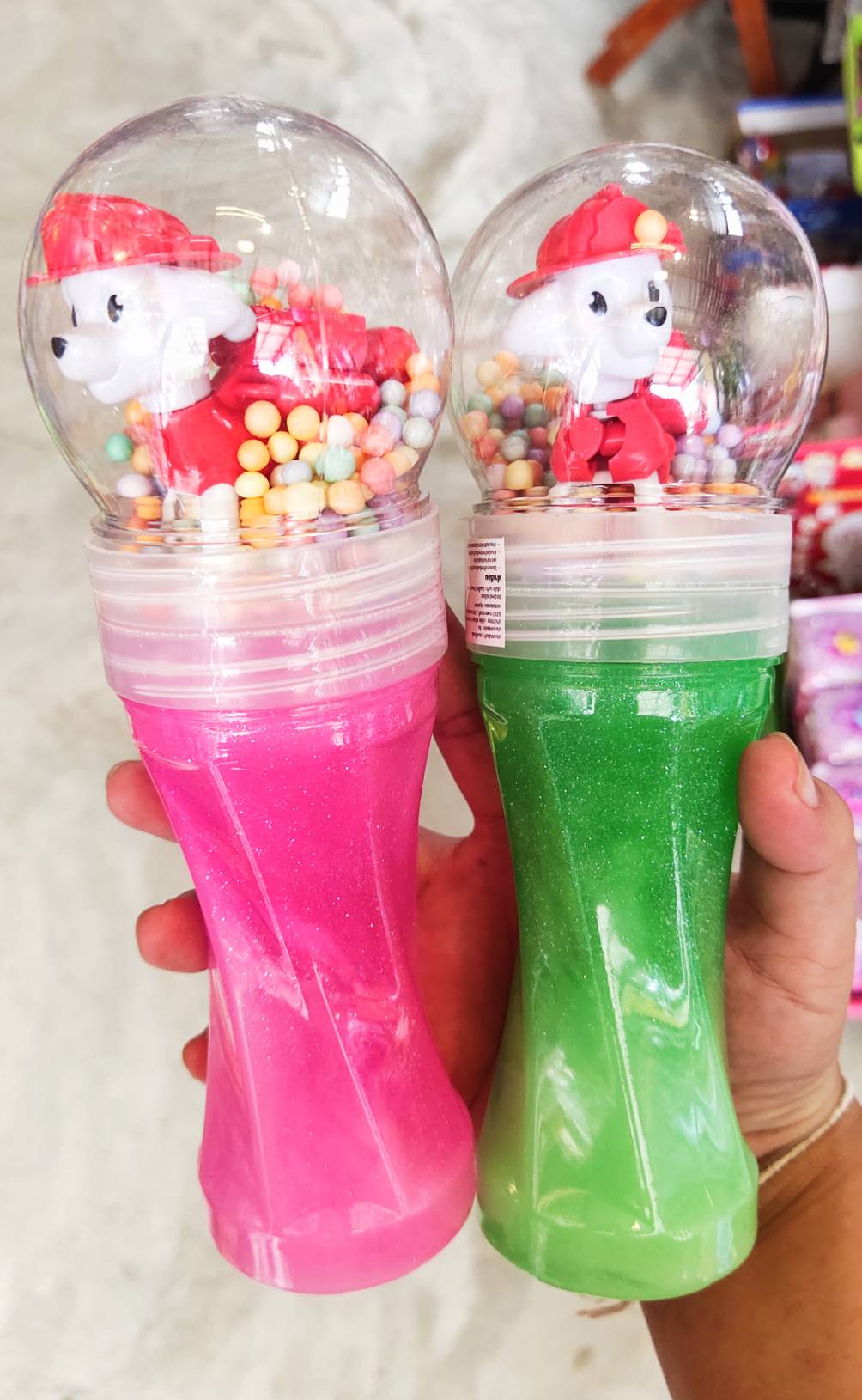 ของเล่นสไลม์ ตุ๊กตาน้องหมา สีสวยสดใส ขวดยาว (คละสี)