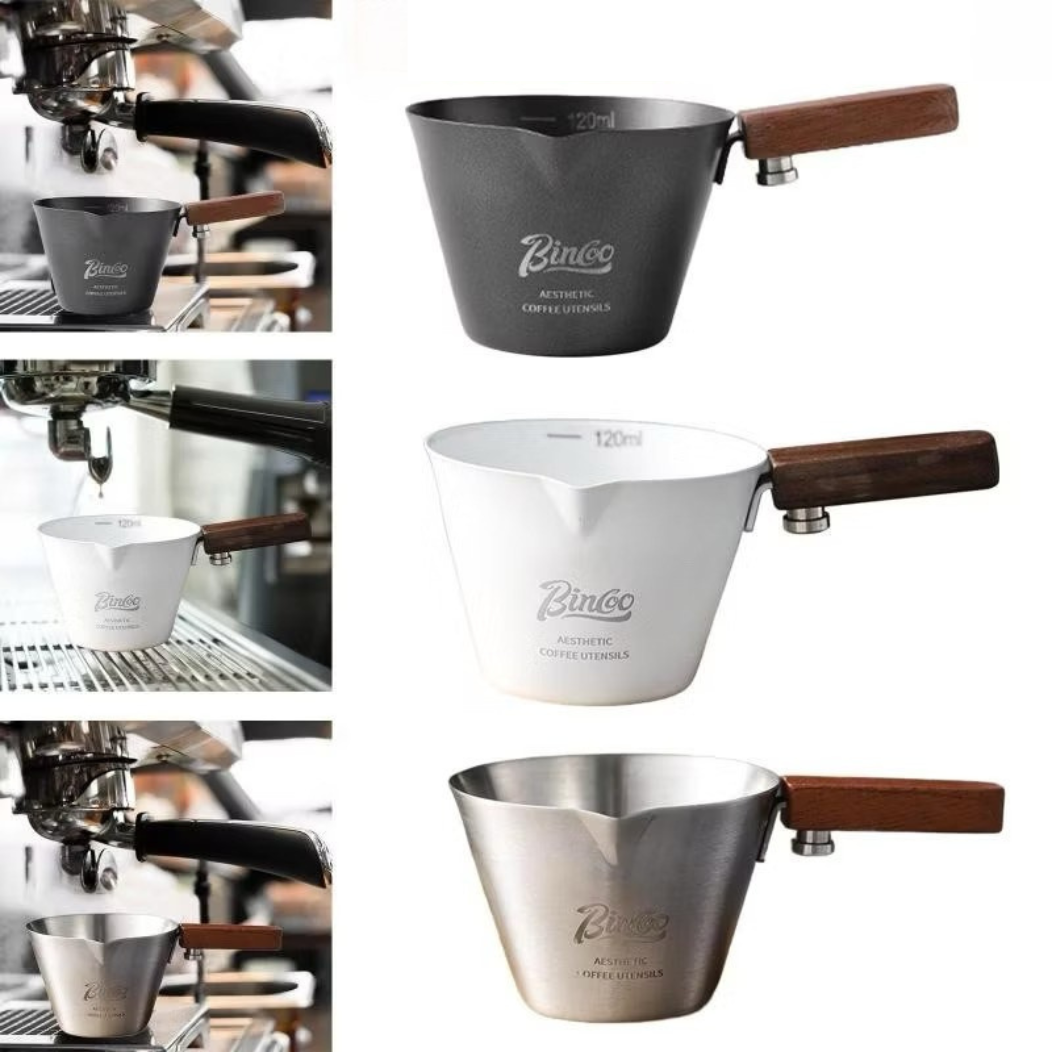 ตวงสแตนเลสขนาด 120 ml ด้ามจับไม้แข็งแรง