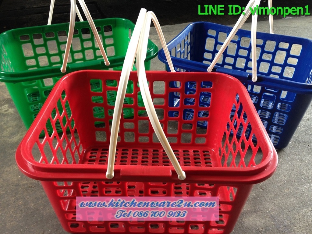 P09596 ตะกร้าช๊อปปิ้งกลาง (34*26*17 cm) (ราคาส่งต่อ 1 โหล:12 ใบ)