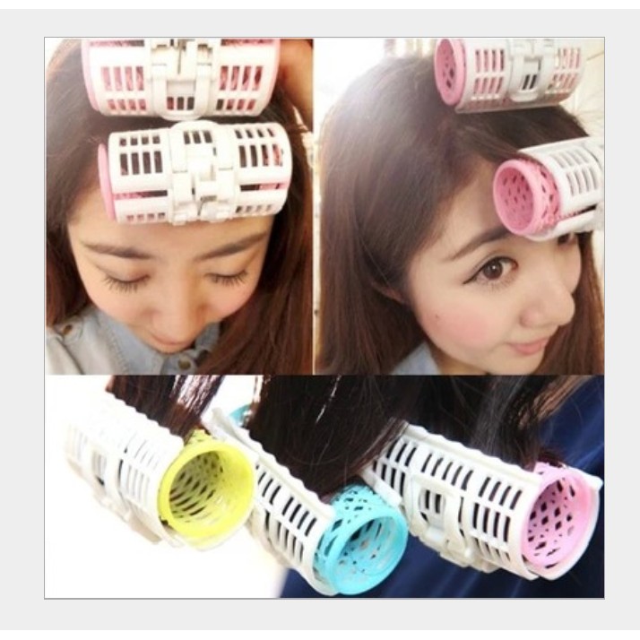 โรลม้วนผม/แกนม้วนผม แบบมีตัวหนีบผม แกน 1 นิ้ว 1แพ็ค มี 3 ชิ้น